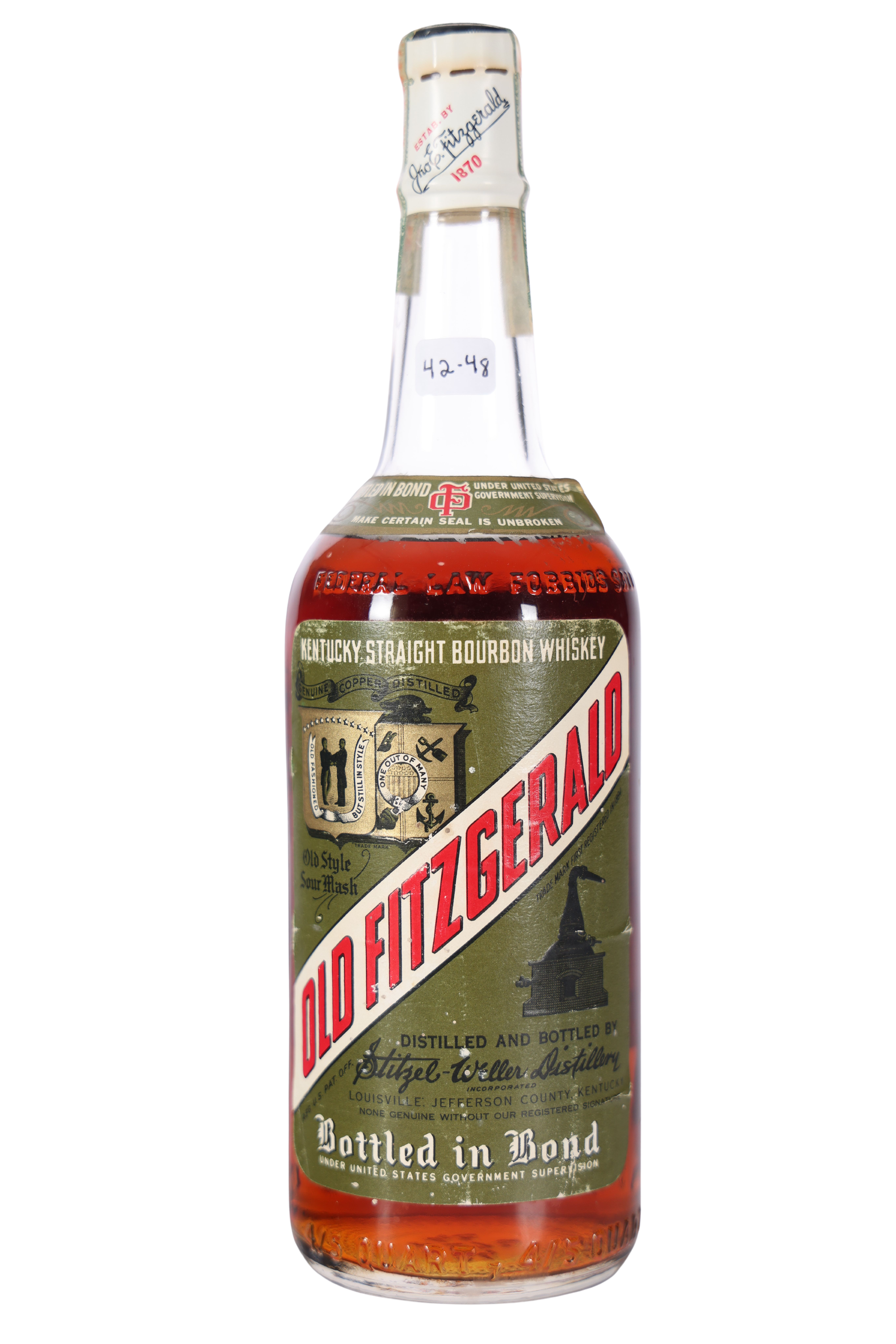Old Fitzgerald Bottled In Bond 6 Year 1942-1948 Whiskey - 4/5
